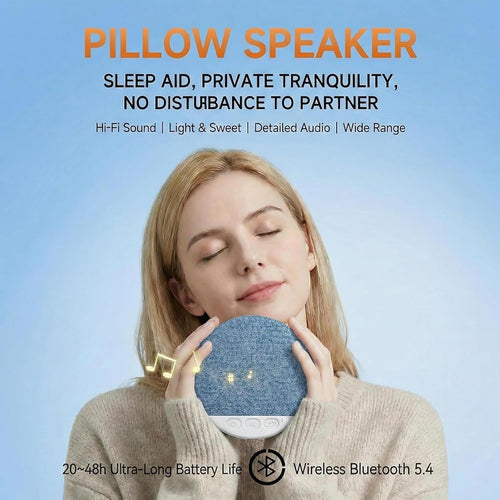 Bluetooth Pillow Speaker with White Noise for Sleep & Relaxation