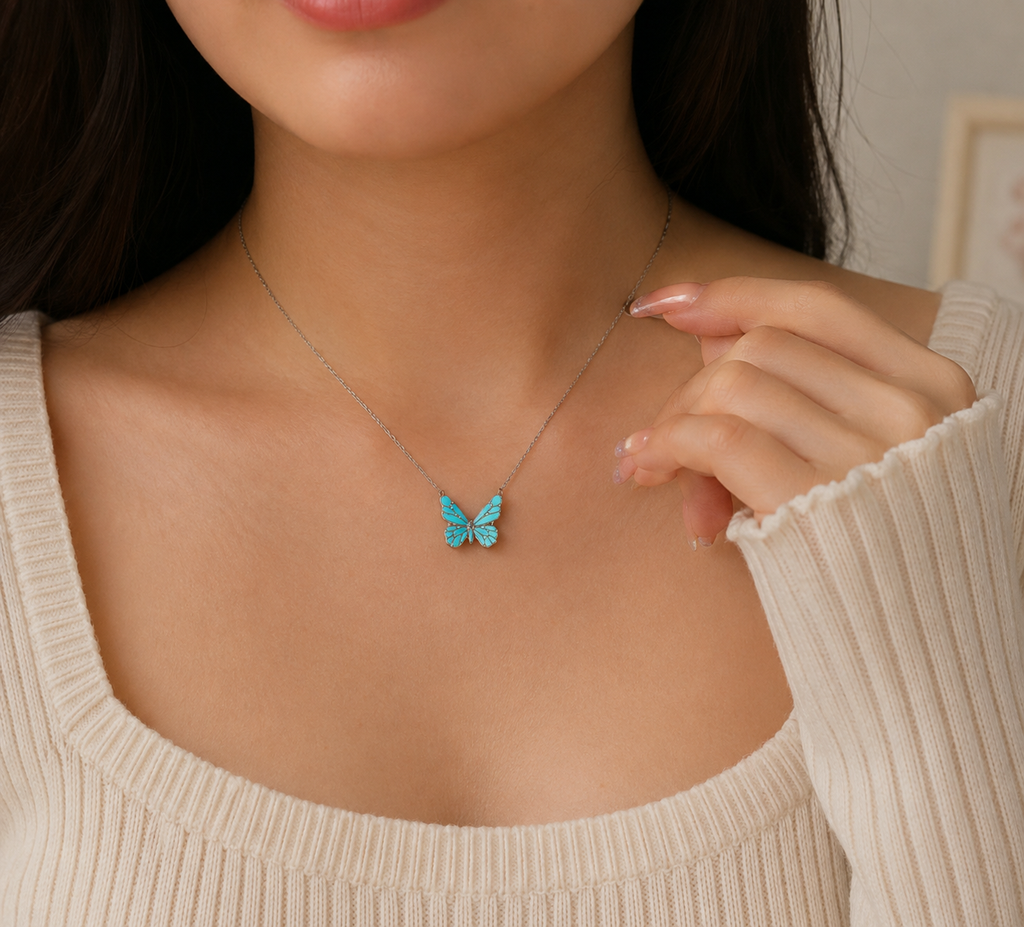 Turquoise Butterfly Elegance Necklace