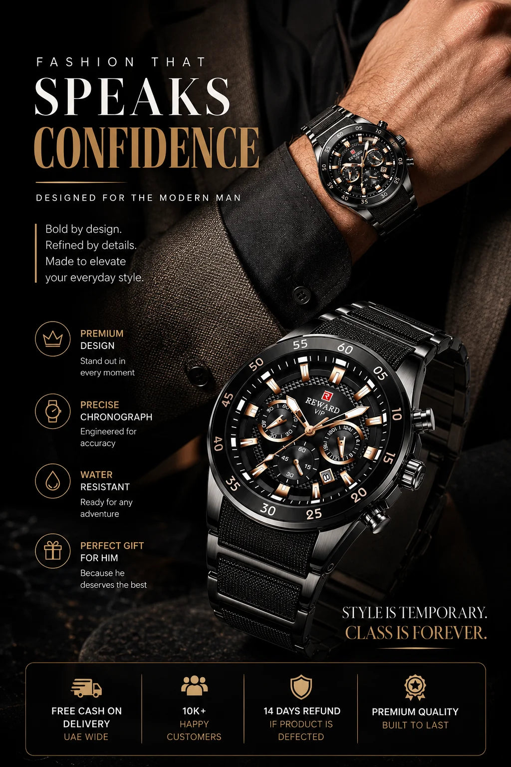 REWARD VIP Sports Chronograph Luxury Watch for Men