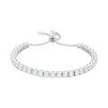 Elegant Sliver Bracelet With Sapphire White Gemstones.