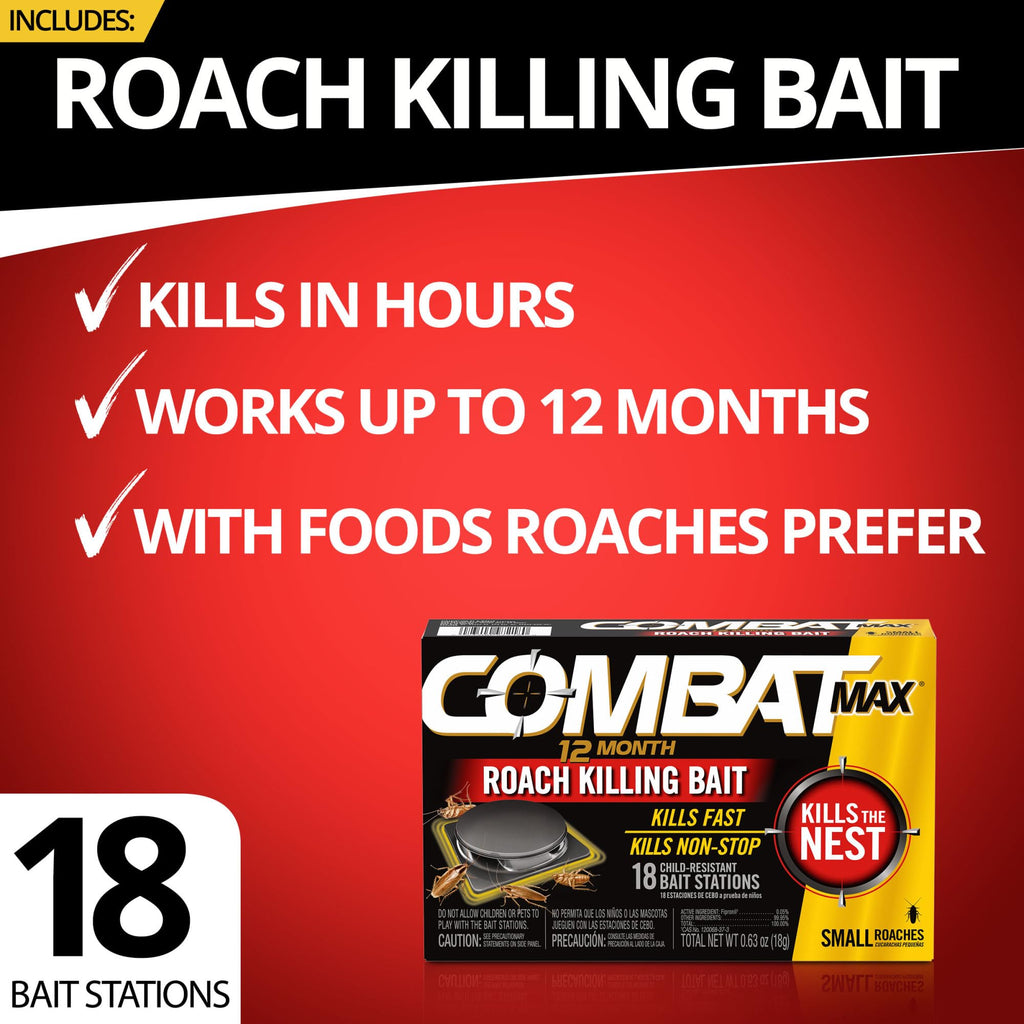 Combat Max 12 Month Roach Bait Stations (18 Count)